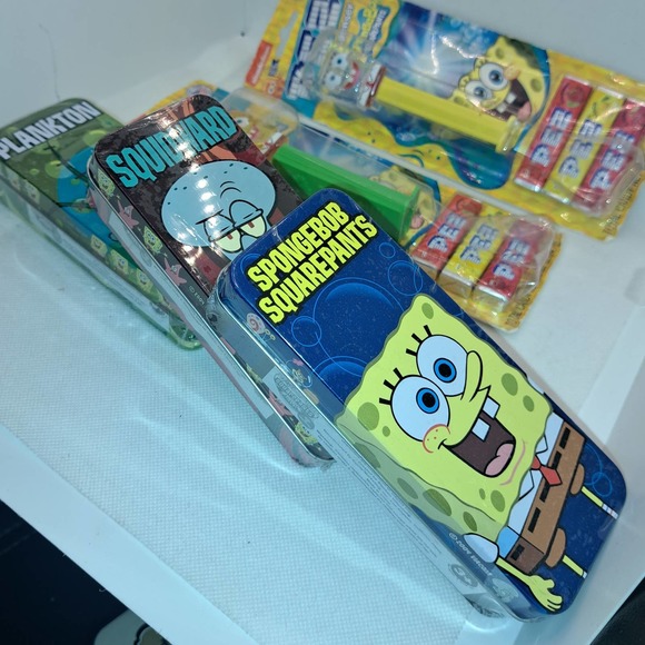 NEW SEALED! Spongebob-Squidward & Plankton WATCHES Plus Collector PEZ - Picture 6 of 6
